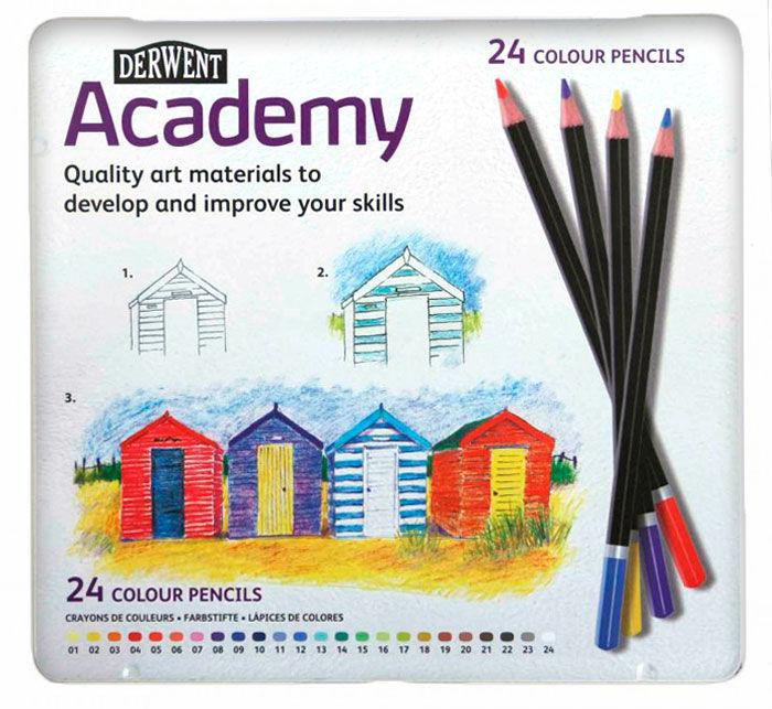 Олівці кольорові 24кол. Derwent Academy в метал коробці D-2301938, фото 1