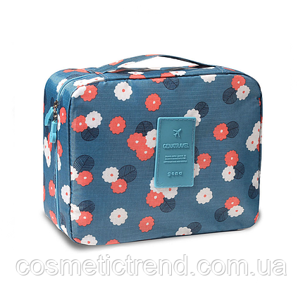 Косметичка/несесер жіноча дорожня Trevel Season Bag Floralblue 22*17*8 см, фото 2