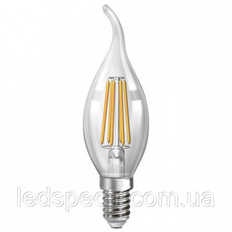 Филаментная лампа свічка на вітрі Led Neomax C37 6W E14 4200К свічка на вітрі