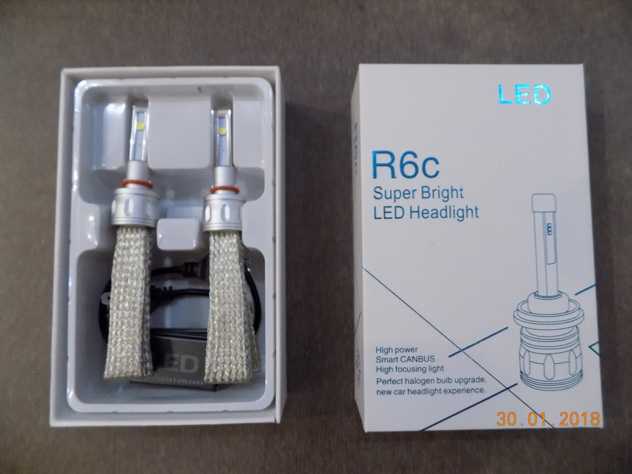 Світлодіодні лампи для автомобільних фар (LED) Н4 R6c 35W 6000 K (виробництво LED, Китай)