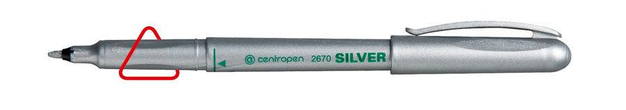 Перманентний маркер Centropen 1мм 2670*_Серебро