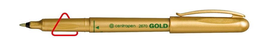 Перманентний маркер Centropen 1мм 2670*_Золото