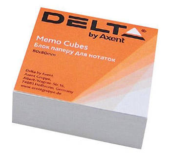 Папір для нотаток 80*80 білий 300арк Delta D8001