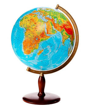 Глобус настільний діаметр 42см GLOWALA на дерев'яній ніжці фізичний 8115