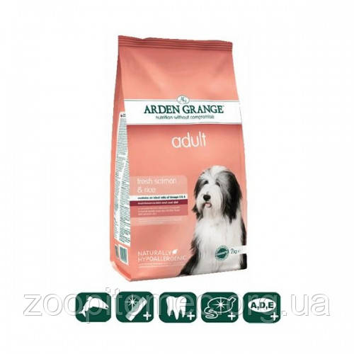 Arden Grange (Арден Грендж) Adult Dog Salmon Rice Корм для дорослих чутливих собак з лососем і рисом, 2 кг