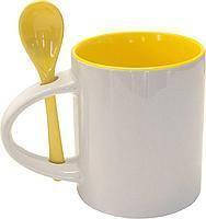 Чашка сублимационная с ложкой 330мл Желтая