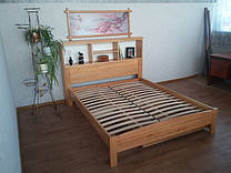 Ліжко "Комбі" (200*160), масив дерева - вільха, покриття - лак.