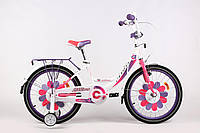 Детский велосипед Ardis LILLIES R18" с багажником (Бело-фиолетовый)