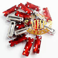 Стрази в цапах Люкс, 5х15мм, форма Прямокутник, колір Lt Siam, 1 шт.