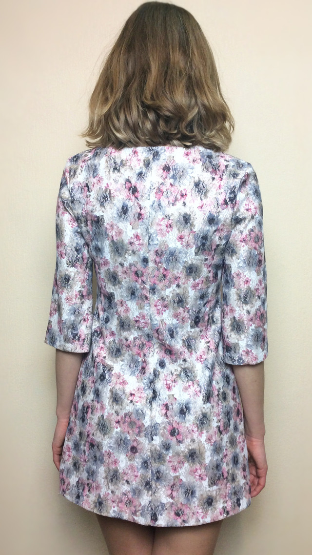 Нарядное платье-туника из жаккарда П153