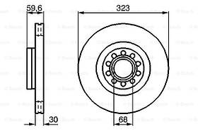 Гальмівний диск передній Audi A8 (1996-2002) Bosch 0986479060