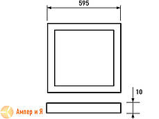 Світлодіодний світильник 595*595 (панель) EUROLAMP LED 36 W 4000 K, фото 3