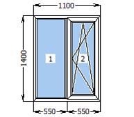 Вікно металопластикове зі стулкою 1100*1400
