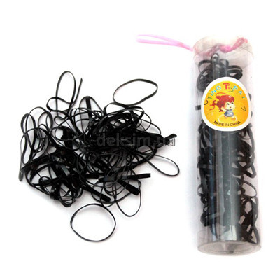 Маленькі силіконові резиночки для волосся чорні 12 шт/уп