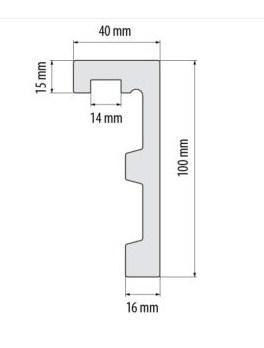 Плинтус под покраску из дюрополимера Элегант LK-01( КАРНИЗ) 2.44м.п. 100х40мм - фото 2 - id-p647634397