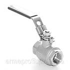 Кран нержавіючий кульовий різьбовий вн-вн AISI304 Ду20 Ру63