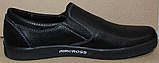 Чоловічі шкіряні туфлі чорні на гумці від виробника модель АМТК-2Ч, фото 3