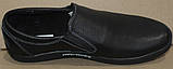 Чоловічі шкіряні туфлі чорні на гумці від виробника модель АМТК-2Ч, фото 4