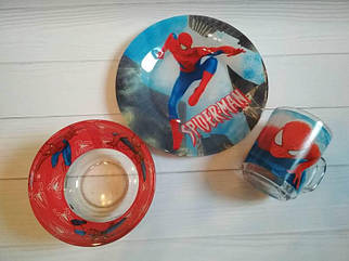 Дитячий посуд зі скла Людина Павук spaidermen