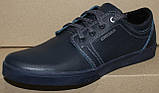 Чоловічі шкіряні сині туфлі на шнурках, шкіряні туфлі чоловічі від виробника модель АМТК-4С, фото 2