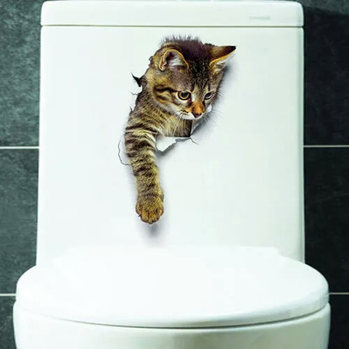 Прикраси наклейки на стіни туалет ", який транслюється кіт" лист 20*24см