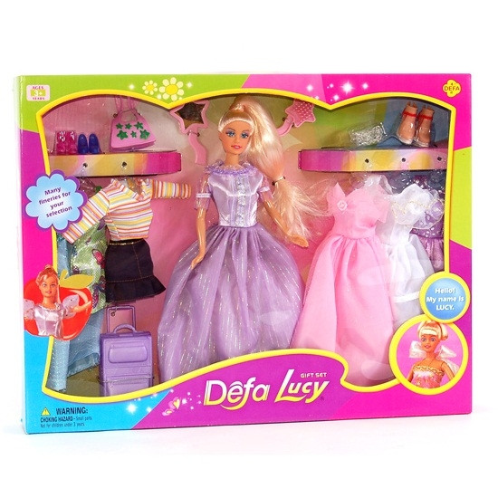 Лялька DEFA в коробці з гардеробом