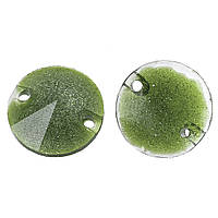 Страз для шитья, Смола, Круглая, Переливчатый зелёный блеск, Шлифованные, 10 мм
