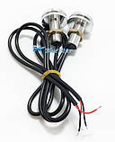 Блакитні (Ice blue) врізні світлодіоди (Орлине око 18 мм), корпус срібло — LED DRL ДХО-підсвітка салону, фото 4