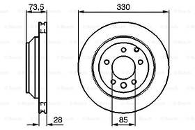 Гальмівний диск задній Porsche Cayenne (2002-2010) Bosch (0986479095)