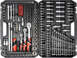 Набір головок торцевих ¼'‘,3/8’‘,½’‘ з інструментами YATO 216 од.