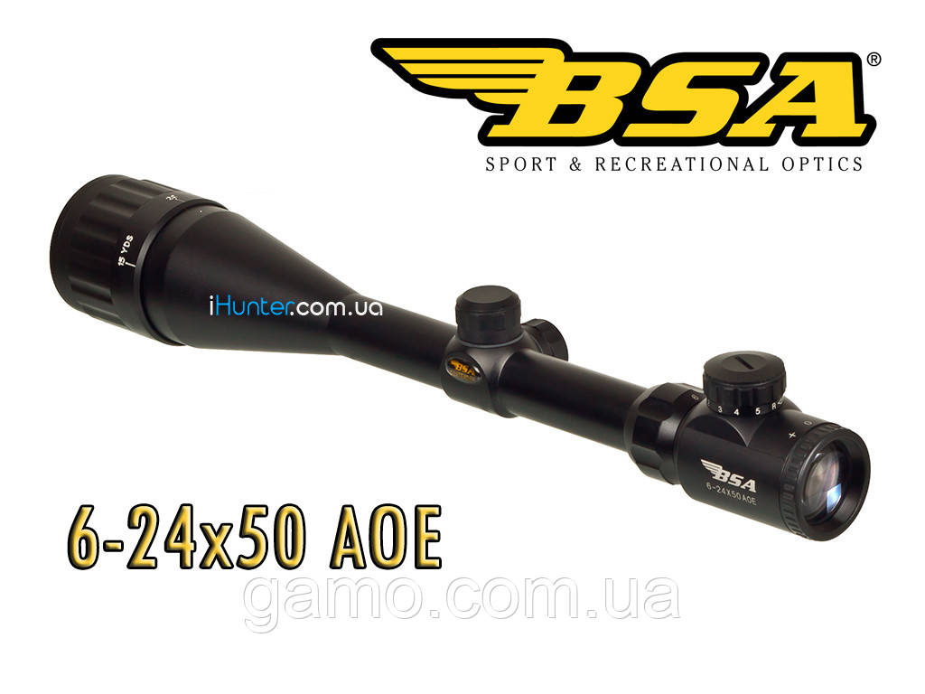 Оптичний приціл BSA 6-24x50 AOE Iluminated Reticle