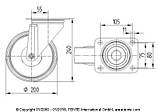 Поворотний ролик 3470 DVR 200 P63, Ø 200 мм, фото 2