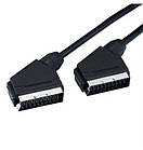 Шнур шт. Скарт - шт. Скарт 21pin (екранований), діам.-8мм, 15 метра