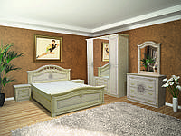 Спальня в классическом стиле с художественной печатью Диана 4Д Svit mebliv, цвет пино беж