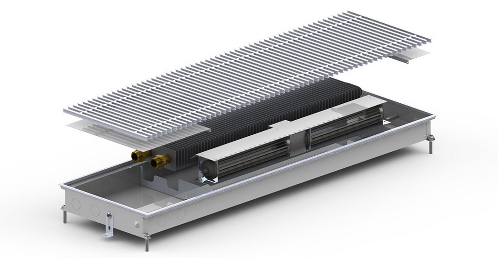 Внутрішньопідлоговий конвектор Carrera MV Inox 1250-250-65, фото 1