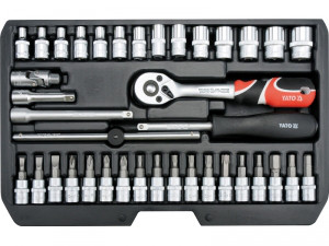 Набір головок торцевих YATO 1/4" з інструментами 38 шт.