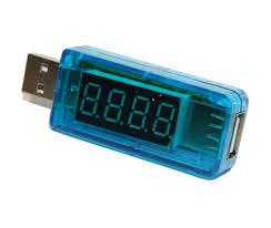 Usb тестер Charger Doctor напруги (3-7.5 V) і струму (0-2.5 A Blue (White) (прямий-загнутий)