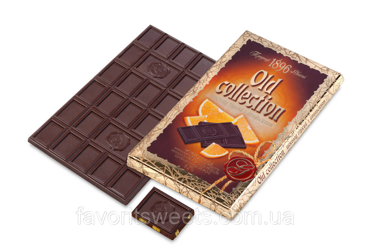 Шоколад "Old Collection гіркий з шматочками апельсина" (200 г)