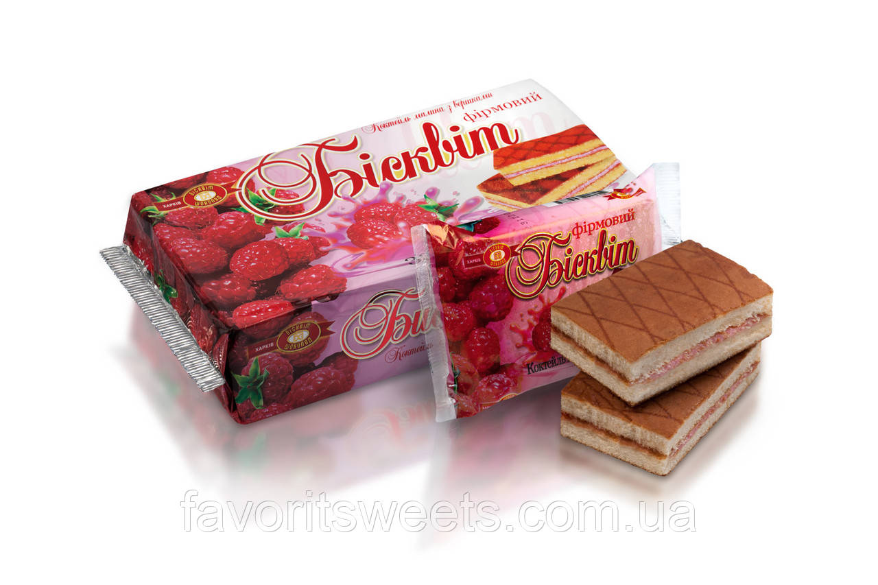 Бісквіт "Фірмовий" коктейль малина з вершками (330 г)