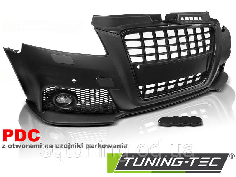 Бампер передній AUDI A3 08-12 S8 STYLE BLACK PDC