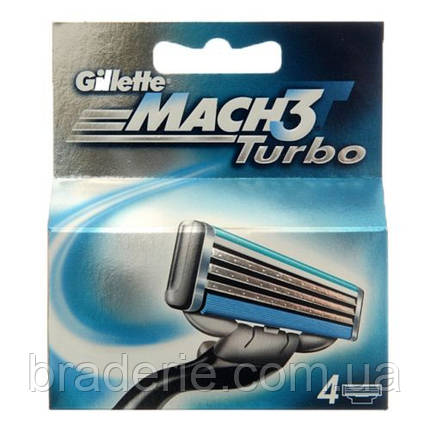 Змінні касети для гоління Gillette Mach 3 Turbo 4 шт., фото 2