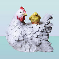 Садовая фигура, скульптура для сада Курица с цыпленком