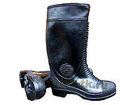 Чоботи гумові шахтарські чорні ребристі з метноском