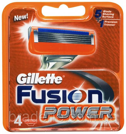 Змінні касети для гоління Gillette Fusion Power 4 шт., фото 2
