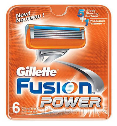 Змінні касети для гоління Gillette Fusion Power 6 шт., фото 2