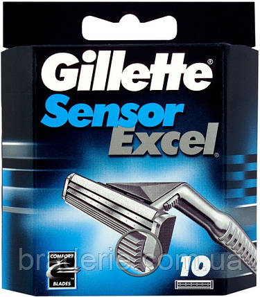 Змінні касети для гоління Gillette Sensor Excel 10 шт., фото 2