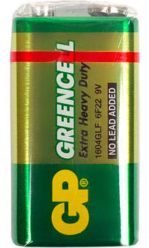 Батарейка GP 1шт 1604GLF-S1 сольова 6F22 (крона)