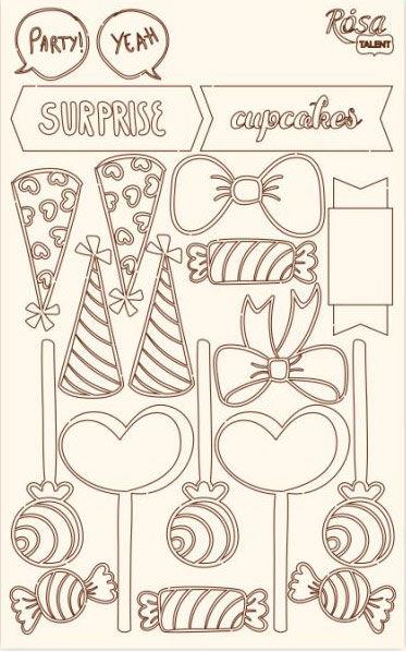 Чіпборд для скрапбукінгу 130*200 мм Cake delicious 2 білий 94232043