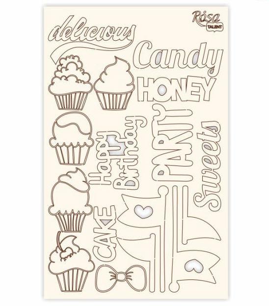 Чіпборд для скрапбукінгу 130*200 мм Cake delicious 1 білий 94232042