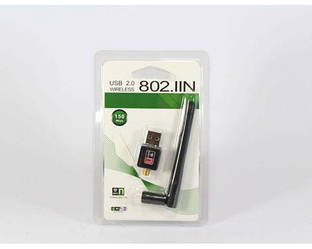 USB WiFi адаптер з антеною 5 db 150 мегабіт, потужний wi-fi
